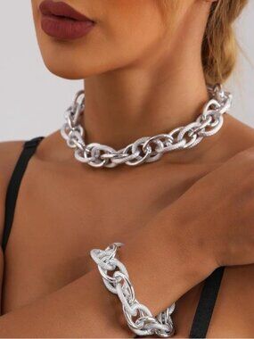 Maison Silver Link Chain JewelrySet